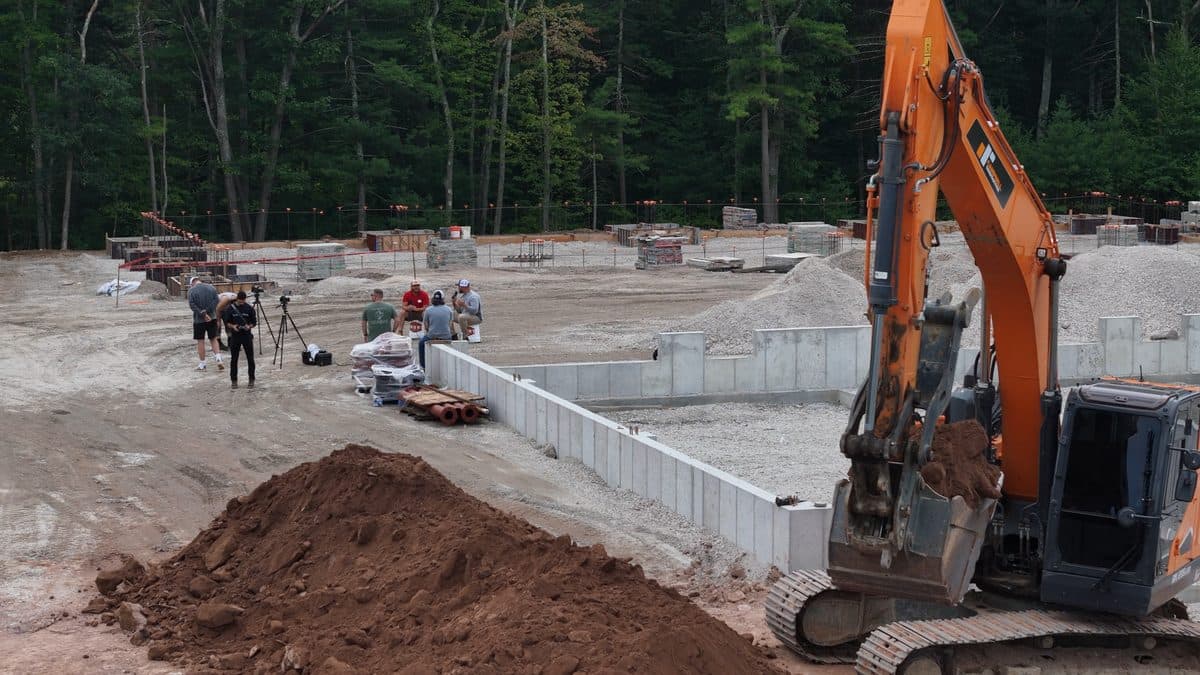 The BruntWork Wear crew sets up to film on the Patriot Park jobsite.